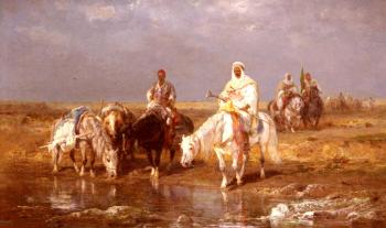 阿道夫 施賴爾 Arabs Watering Their horses